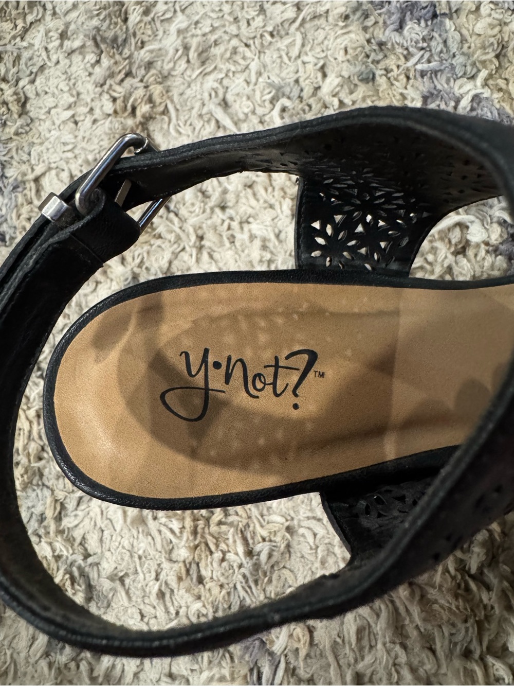 YNot Black Open Toe Platform Wedges - Picture 4 of 7